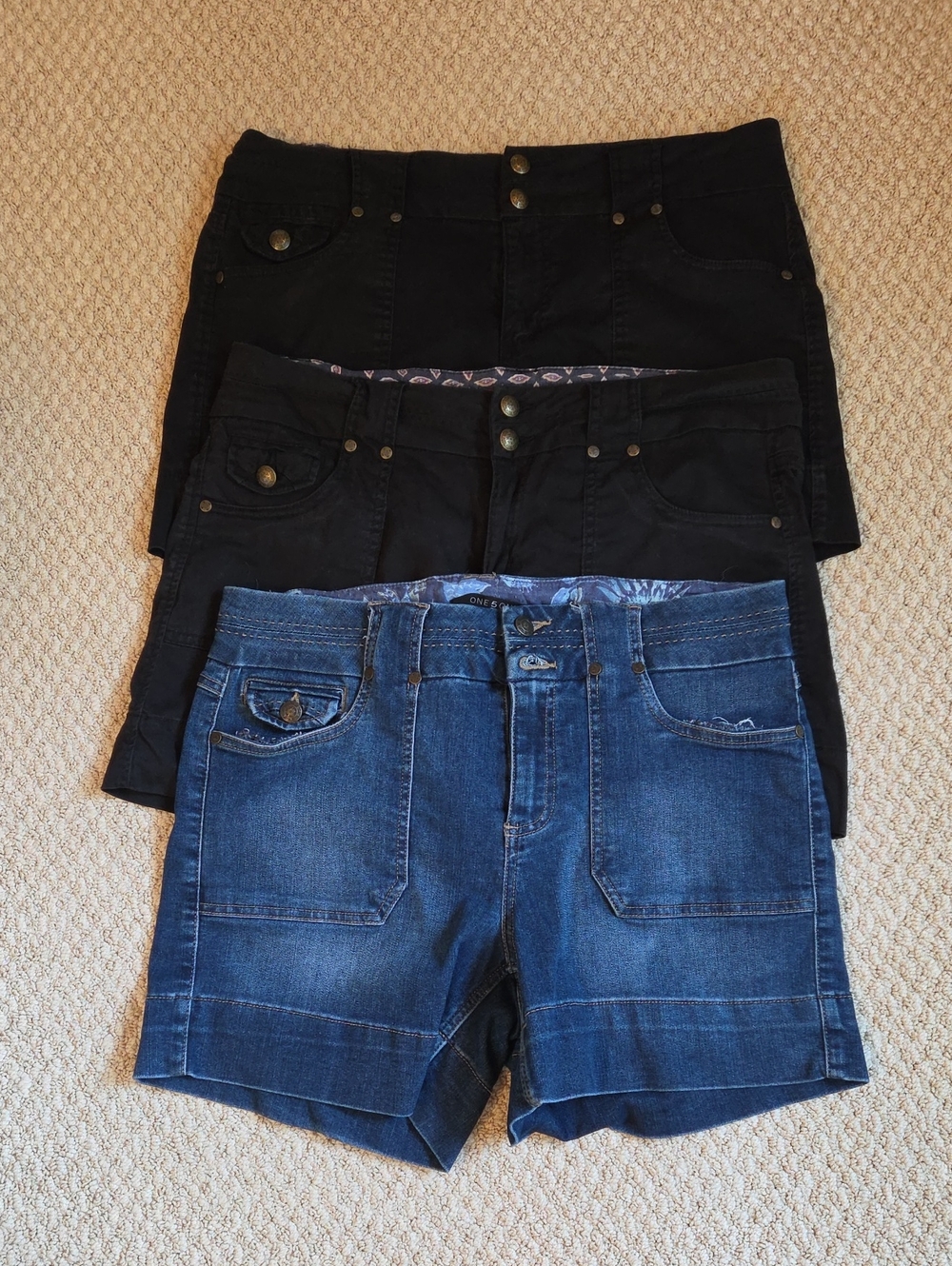Women’s Denim and Black Casual Shorts Pack - Blue and Black